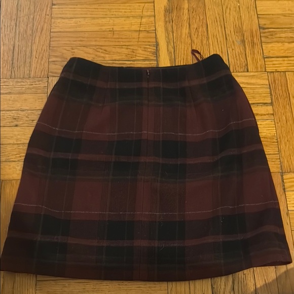 Plaid A-Line Skirt in Burgundy - Picture 3 of 4